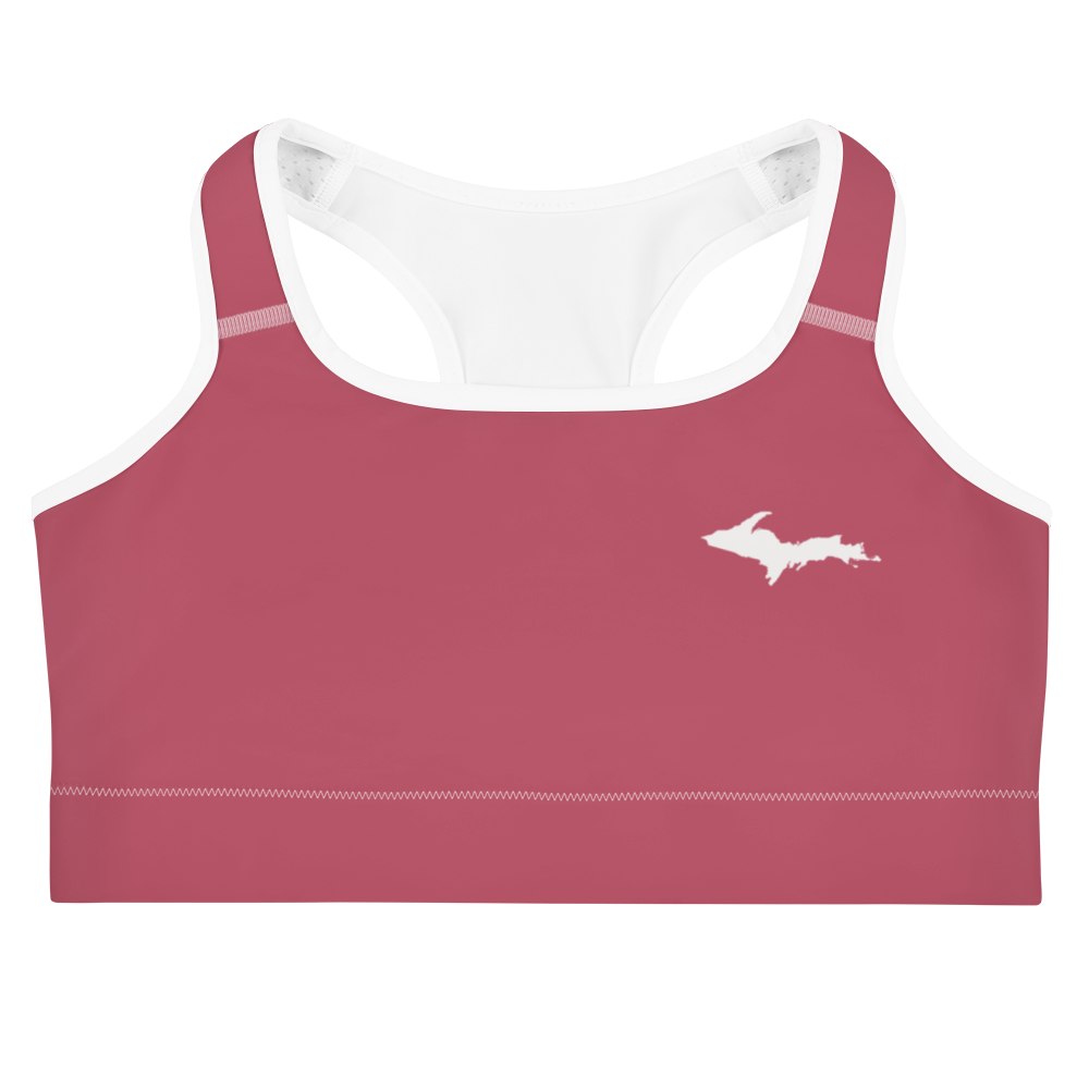 Michigan Upper Peninsula Sports Bra (w/ UP Outline) | Popstar Pink