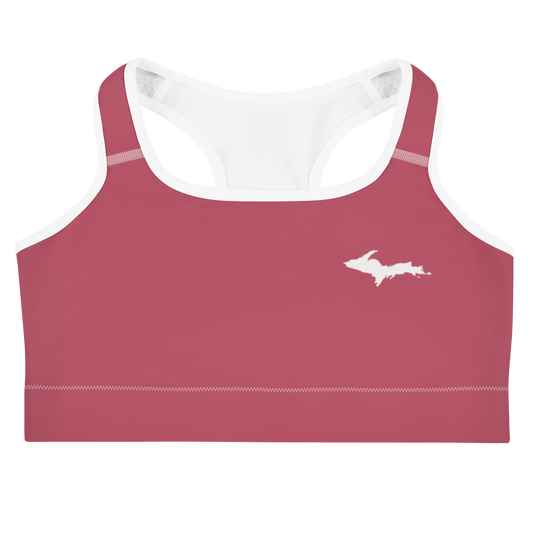 Michigan Upper Peninsula Sports Bra (w/ UP Outline) | Popstar Pink