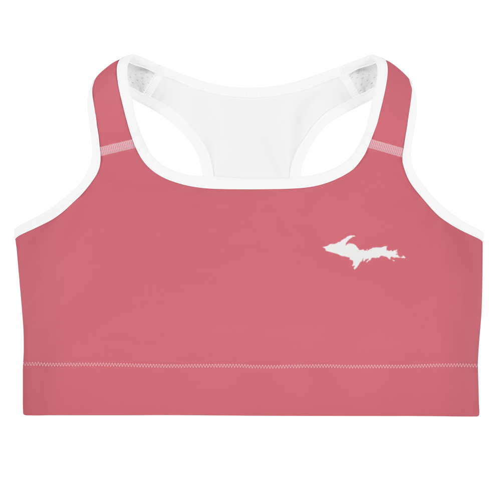 Michigan Upper Peninsula Sports Bra (w/ UP Outline) | Watermelon Pink