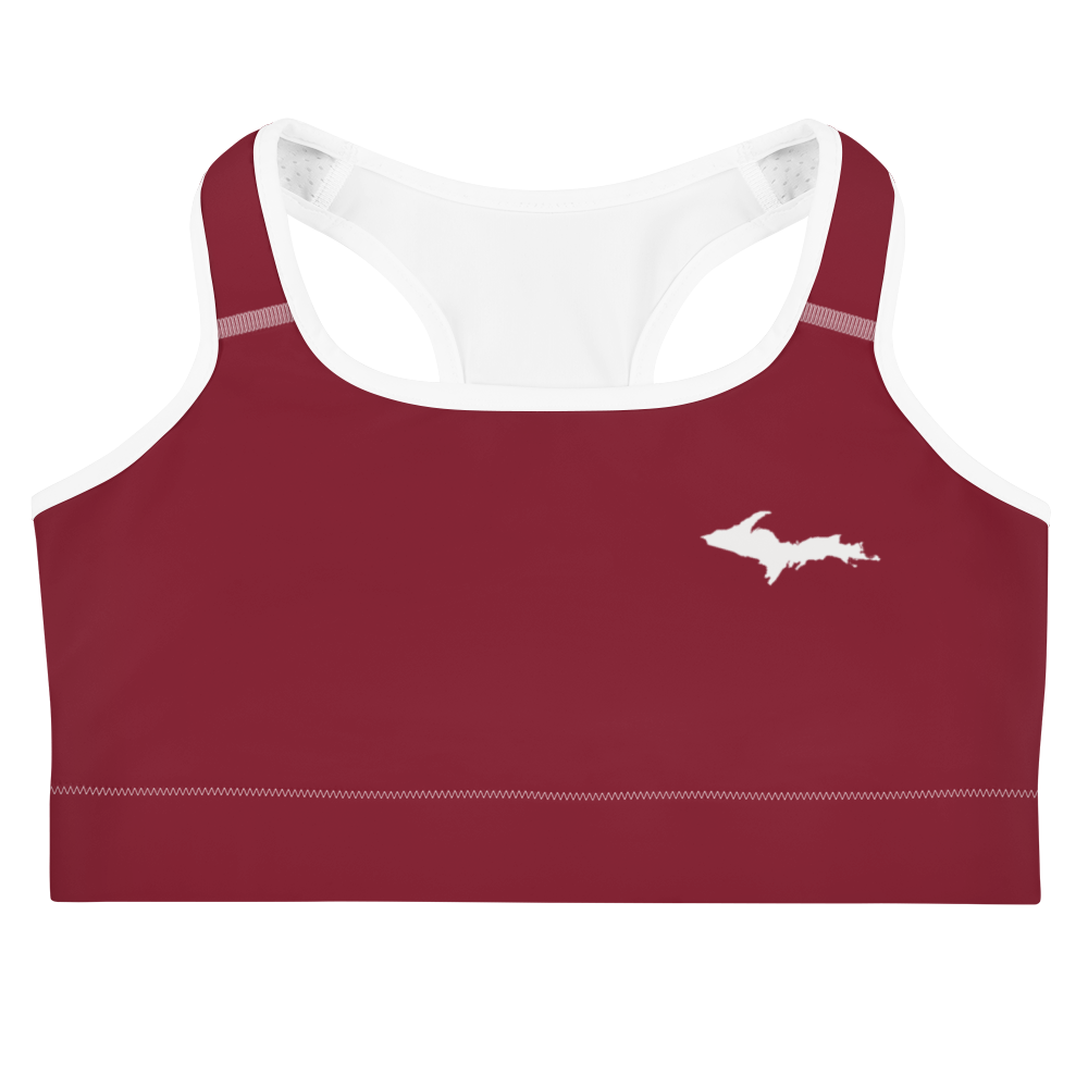 Michigan Upper Peninsula Sports Bra (w/ UP Outline) | Burgandy