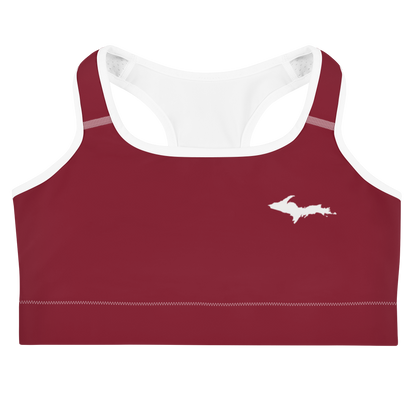 Michigan Upper Peninsula Sports Bra (w/ UP Outline) | Burgandy