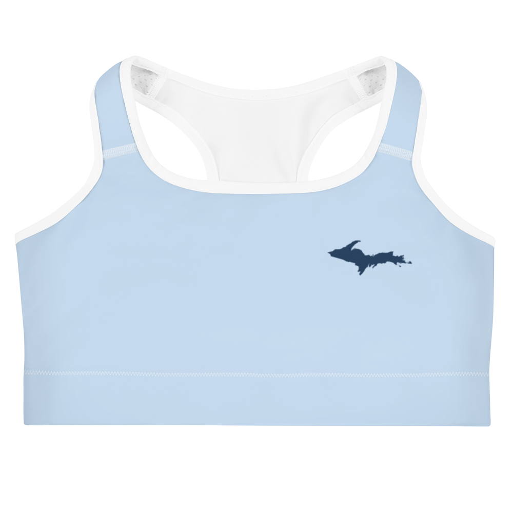 Michigan Upper Peninsula Sports Bra (w/ UP Outline) | Light Blue