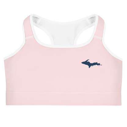 Michigan Upper Peninsula Sports Bra (w/ UP Outline) | Pale Pink