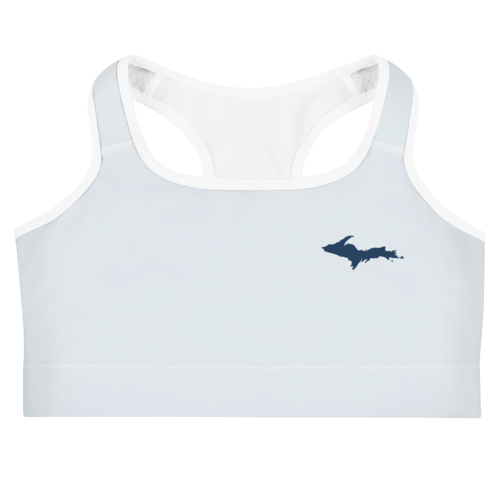 Michigan Upper Peninsula Sports Bra (w/ UP Outline) | Gossy White