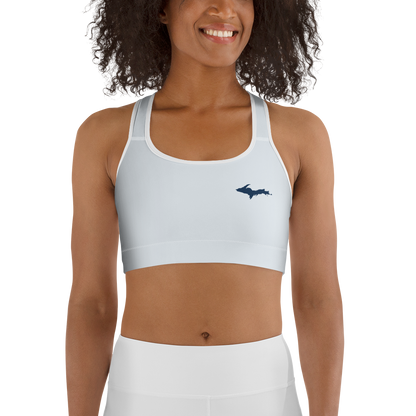 Michigan Upper Peninsula Sports Bra (w/ UP Outline) | Gossy White