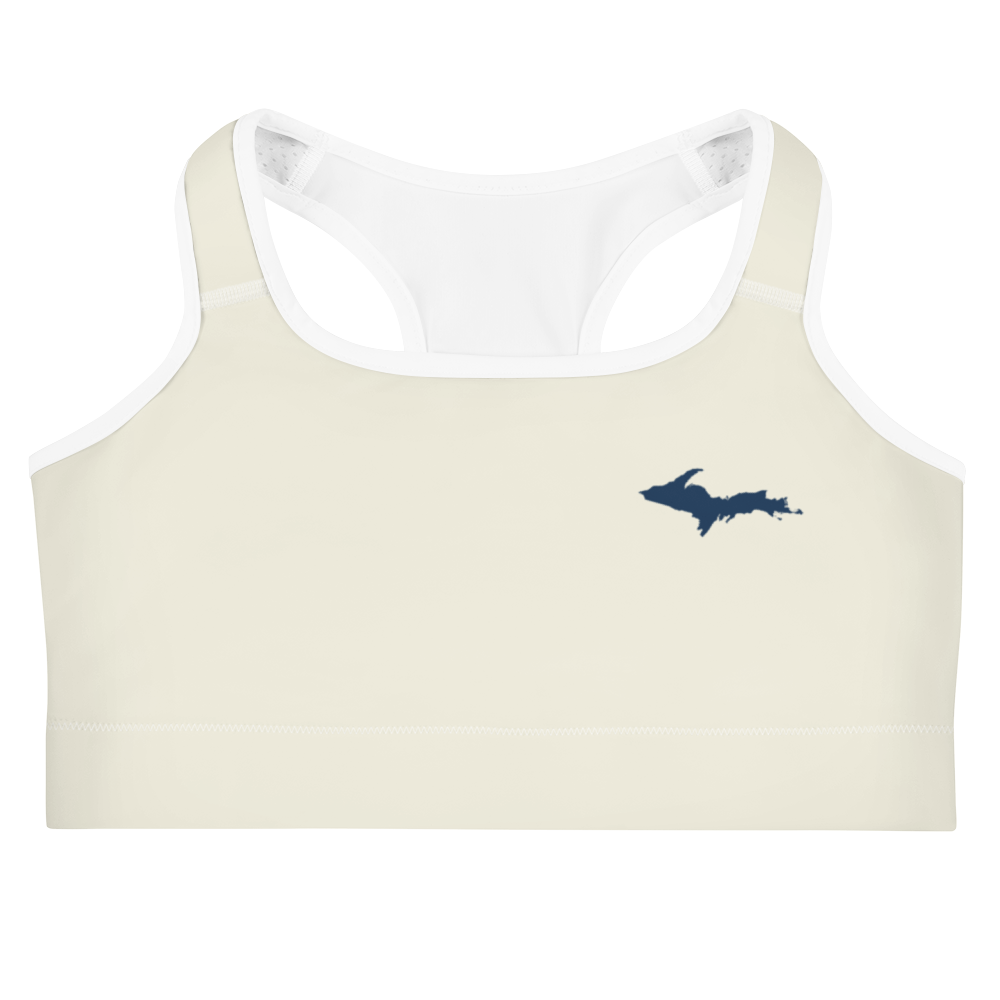 Michigan Upper Peninsula Sports Bra (w/ UP Outline) | Ivory White