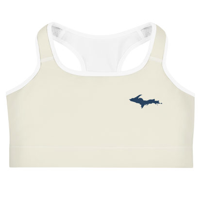 Michigan Upper Peninsula Sports Bra (w/ UP Outline) | Ivory White