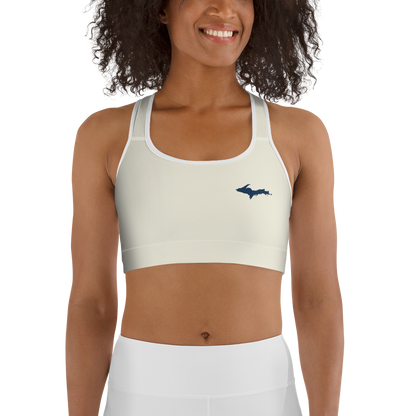 Michigan Upper Peninsula Sports Bra (w/ UP Outline) | Ivory White