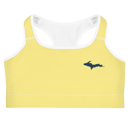 Michigan Upper Peninsula Sports Bra (w/ UP Outline) | Cherry Yellow