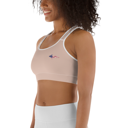 Michigan Upper Peninsula Sports Bra (w/ UP USA Flag) | Rose Gold