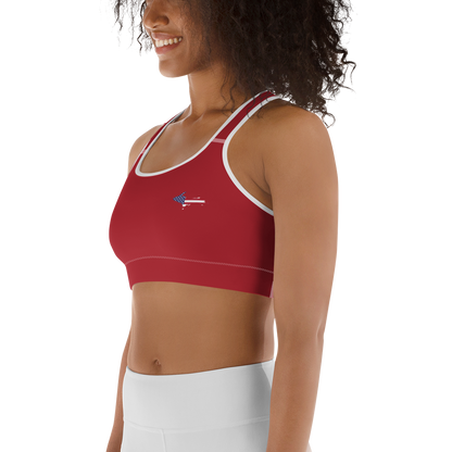 Michigan Upper Peninsula Sports Bra (w/ UP USA Flag) | Thimbleberry Red