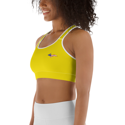 Michigan Upper Peninsula Sports Bra (w/ UP USA Flag) | Gadsden Yellow