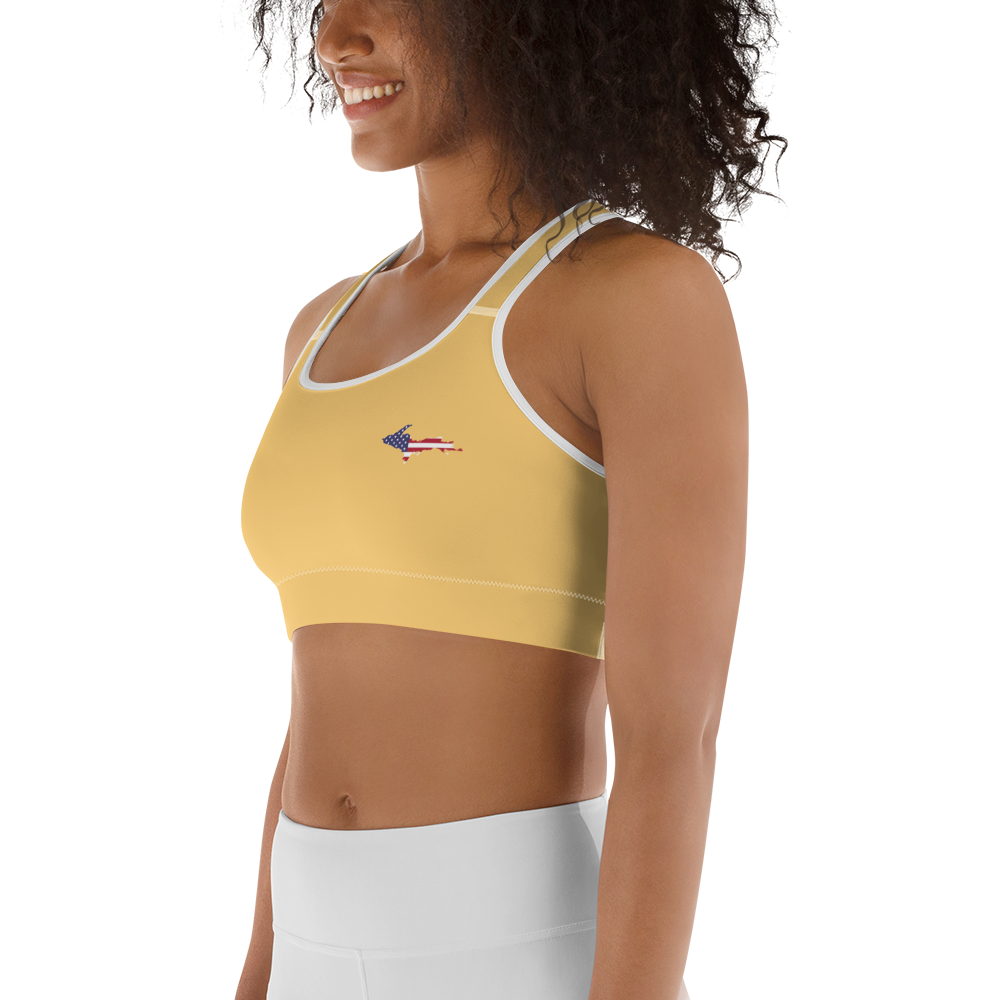 Michigan Upper Peninsula Sports Bra (w/ UP USA Flag) | Citrine