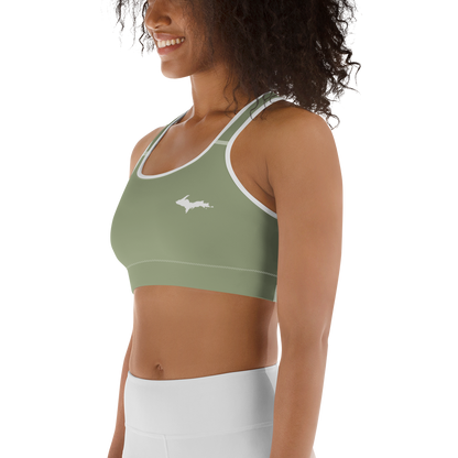 Michigan Upper Peninsula Sports Bra (w/ UP Outline ) | Beachgrass Green