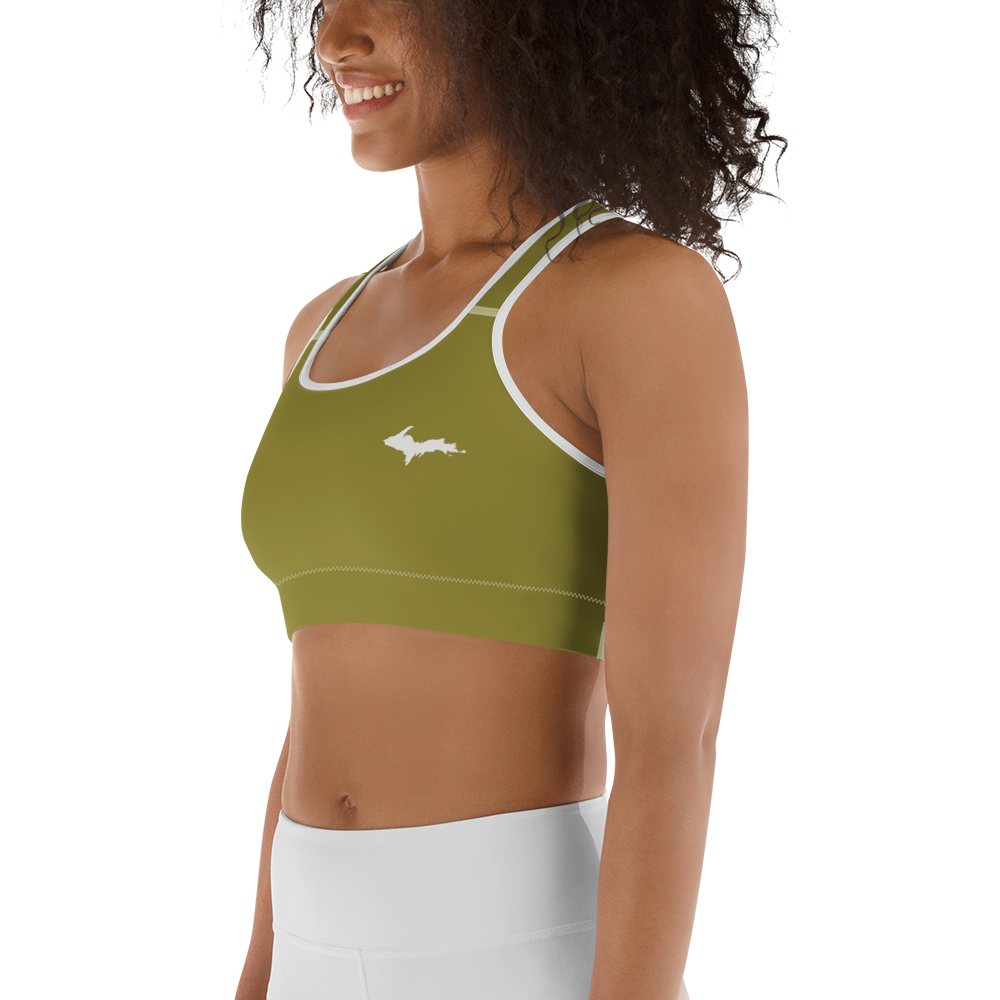 Michigan Upper Peninsula Sports Bra (w/ UP Outline) | Scrub Gold