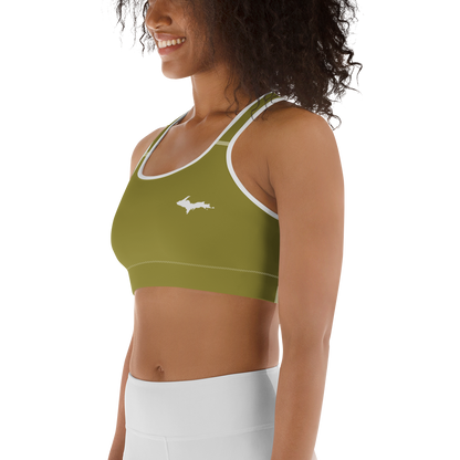 Michigan Upper Peninsula Sports Bra (w/ UP Outline) | Scrub Gold