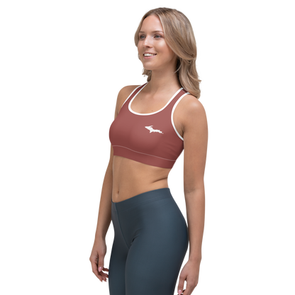 Michigan Upper Peninsula Sports Bra (w/ UP Outline) | Ore Dock Red