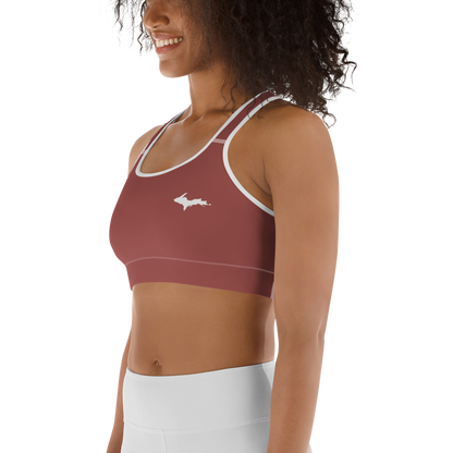 Michigan Upper Peninsula Sports Bra (w/ UP Outline) | Ore Dock Red