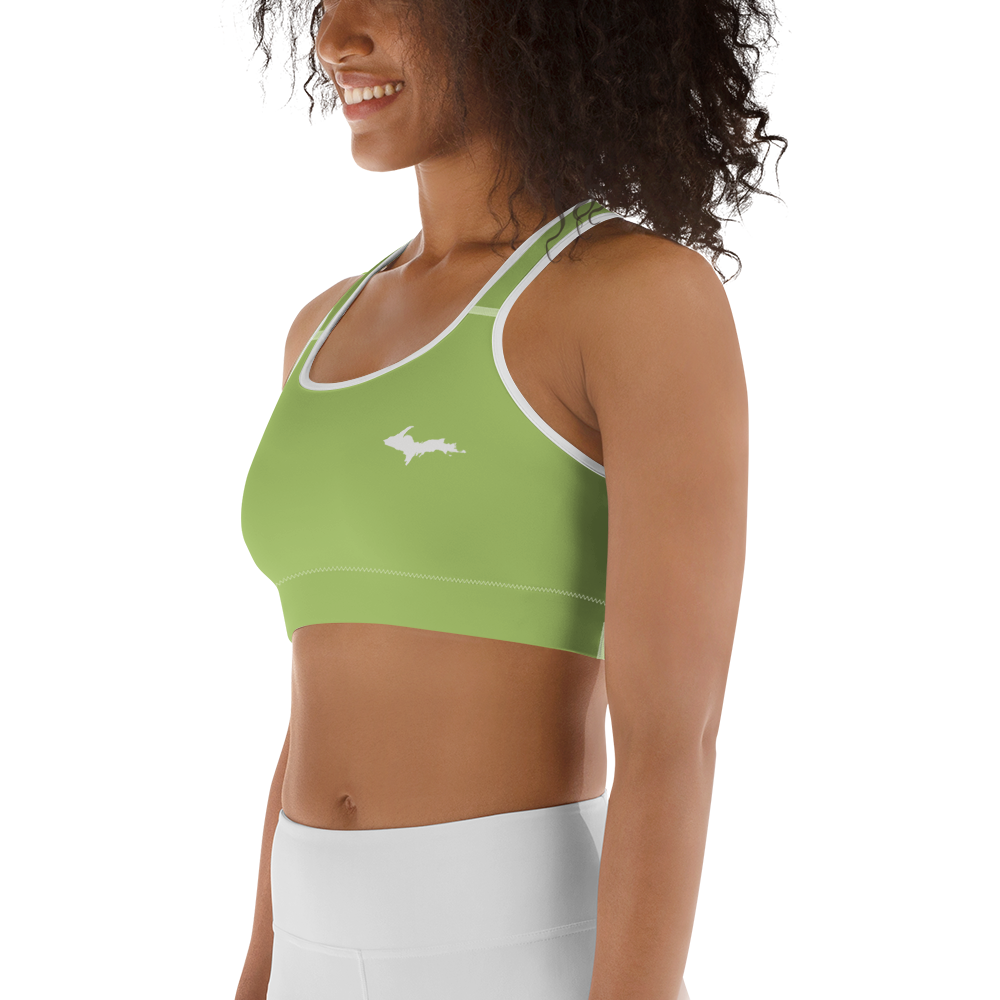 Michigan Upper Peninsula Sports Bra (w/ UP Outline) | Gooseberry Green