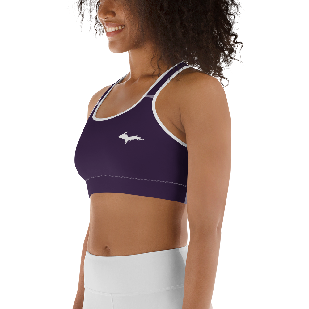 Michigan Upper Peninsula Sports Bra (w/ UP Outline) | Blackcurrant