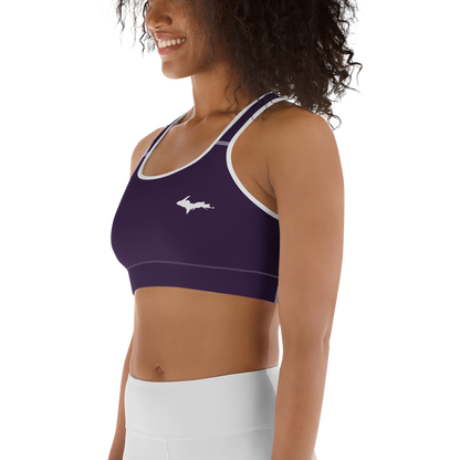 Michigan Upper Peninsula Sports Bra (w/ UP Outline) | Blackcurrant