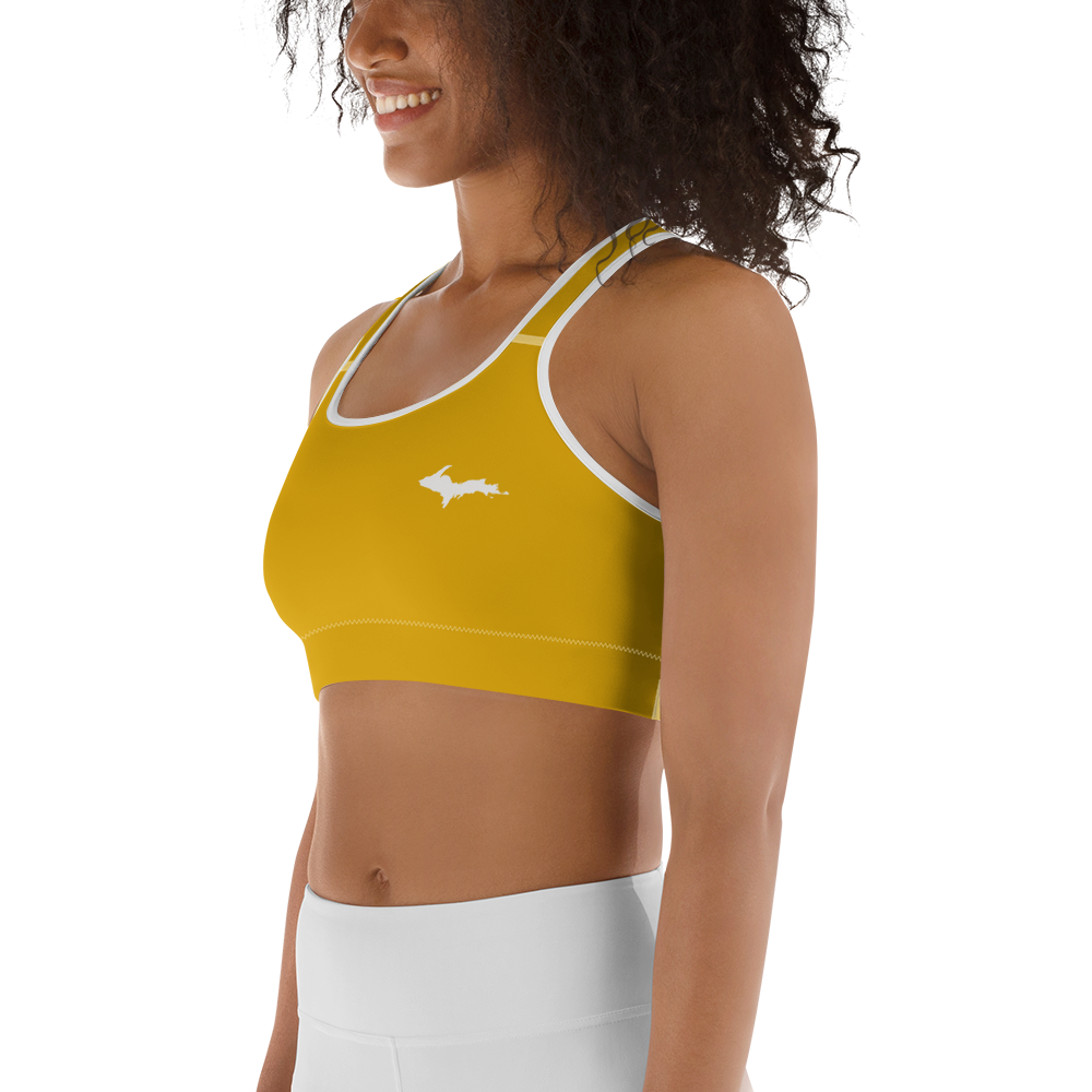 Michigan Upper Peninsula Sports Bra (w/ UP Outline) | Gold Bullion