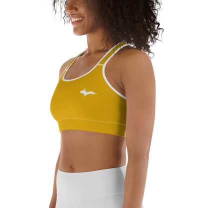 Michigan Upper Peninsula Sports Bra (w/ UP Outline) | Gold Bullion