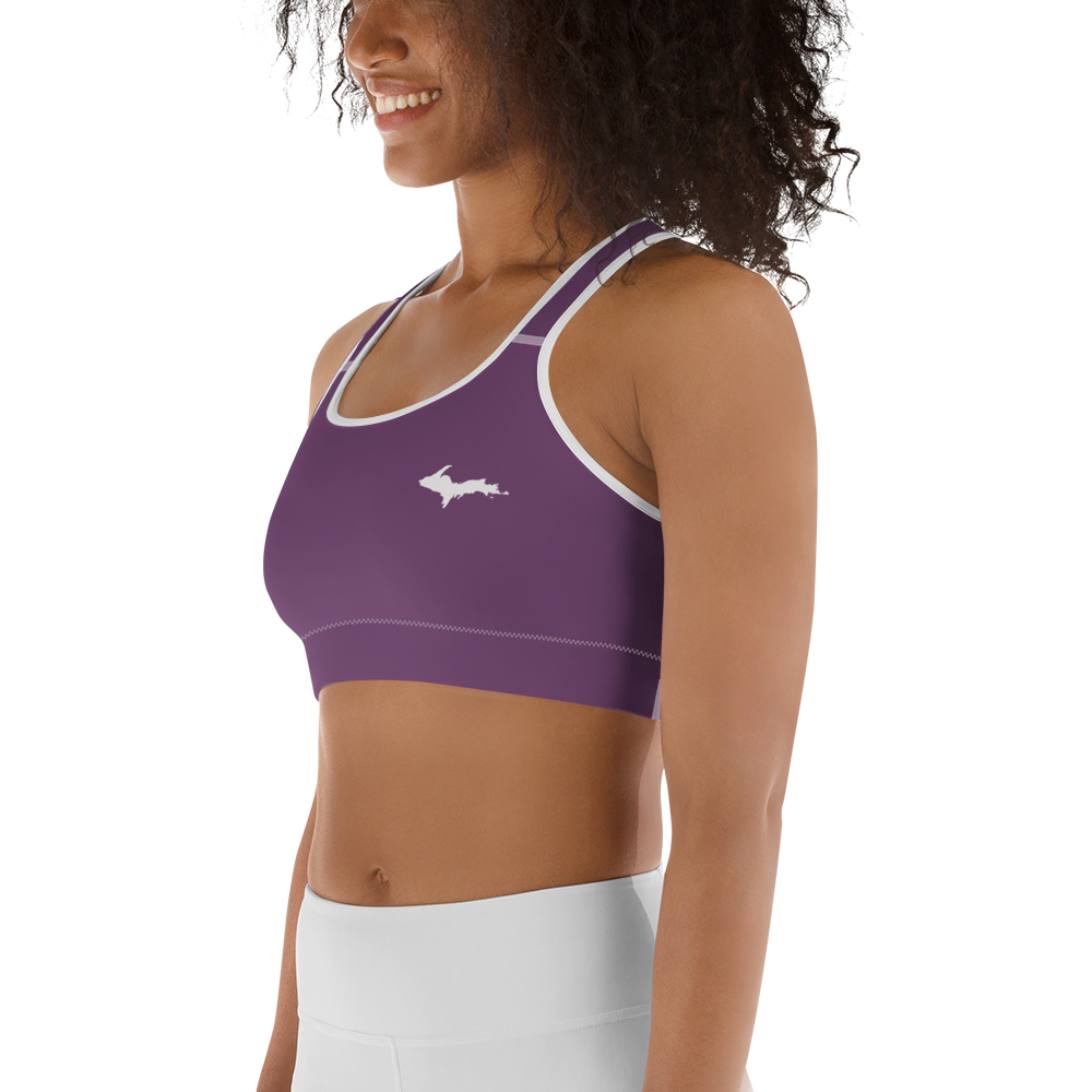 Michigan Upper Peninsula Sports Bra (w/ UP Outline ) | Plum