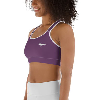 Michigan Upper Peninsula Sports Bra (w/ UP Outline ) | Plum