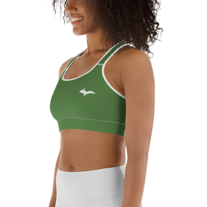 Michigan Upper Peninsula Sports Bra (w/ UP Outline ) | Pine Green