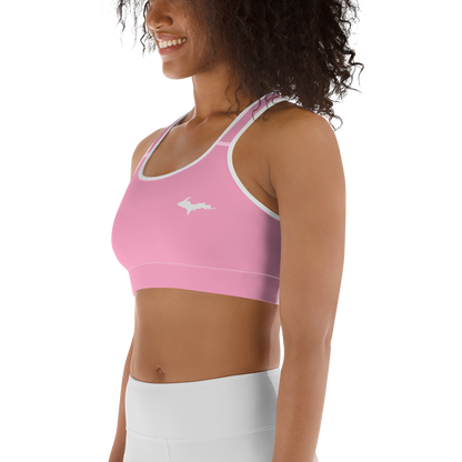 Michigan Upper Peninsula Sports Bra (w/ UP Outline ) | '67 Caddie Pink