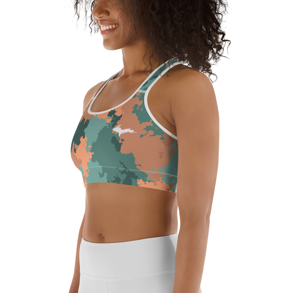 Michigan Upper Peninsula Sports Bra (w/ UP Outline) | Copper Country Camo