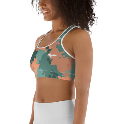 Michigan Upper Peninsula Sports Bra (w/ UP Outline) | Copper Country Camo