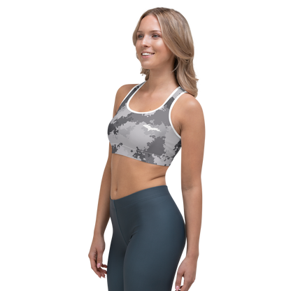 Michigan Upper Peninsula Sports Bra (w/ UP Outline) | Iron Ore Camo