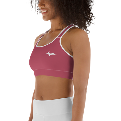 Michigan Upper Peninsula Sports Bra (w/ UP Outline) | Popstar Pink