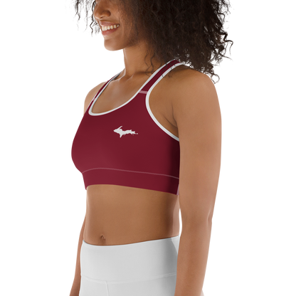 Michigan Upper Peninsula Sports Bra (w/ UP Outline) | Burgandy