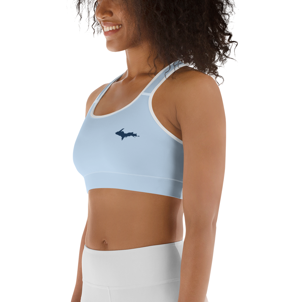 Michigan Upper Peninsula Sports Bra (w/ UP Outline) | Light Blue