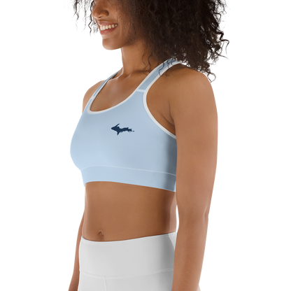 Michigan Upper Peninsula Sports Bra (w/ UP Outline) | Light Blue