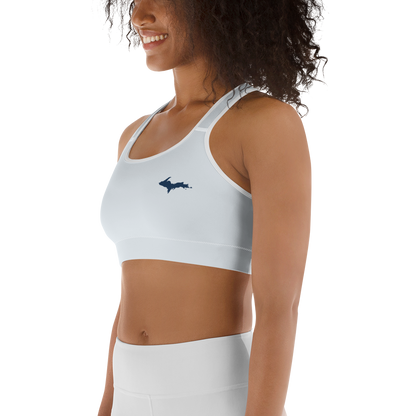 Michigan Upper Peninsula Sports Bra (w/ UP Outline) | Gossy White