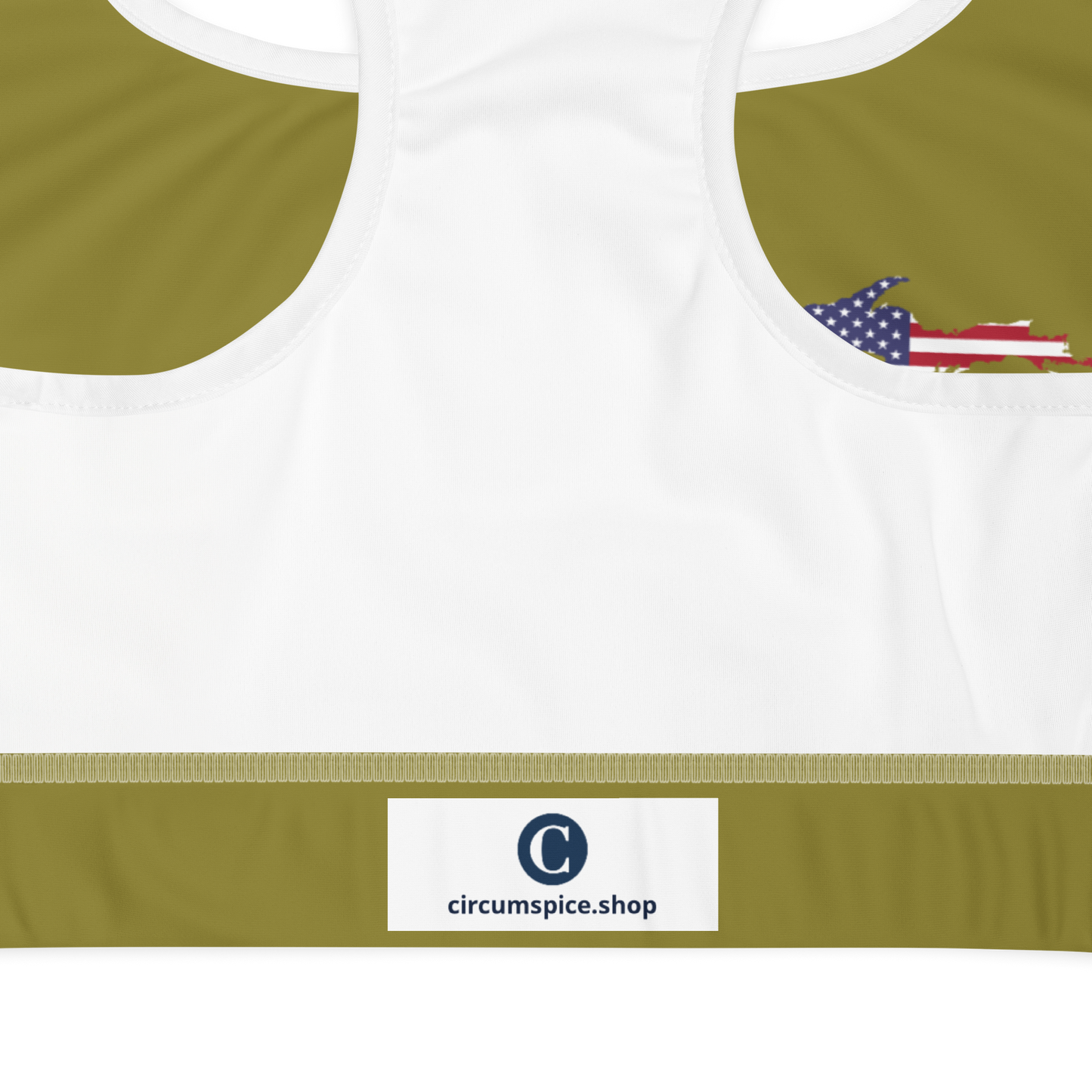 Michigan Upper Peninsula Sports Bra (w/ UP USA Flag) | Scrub Gold