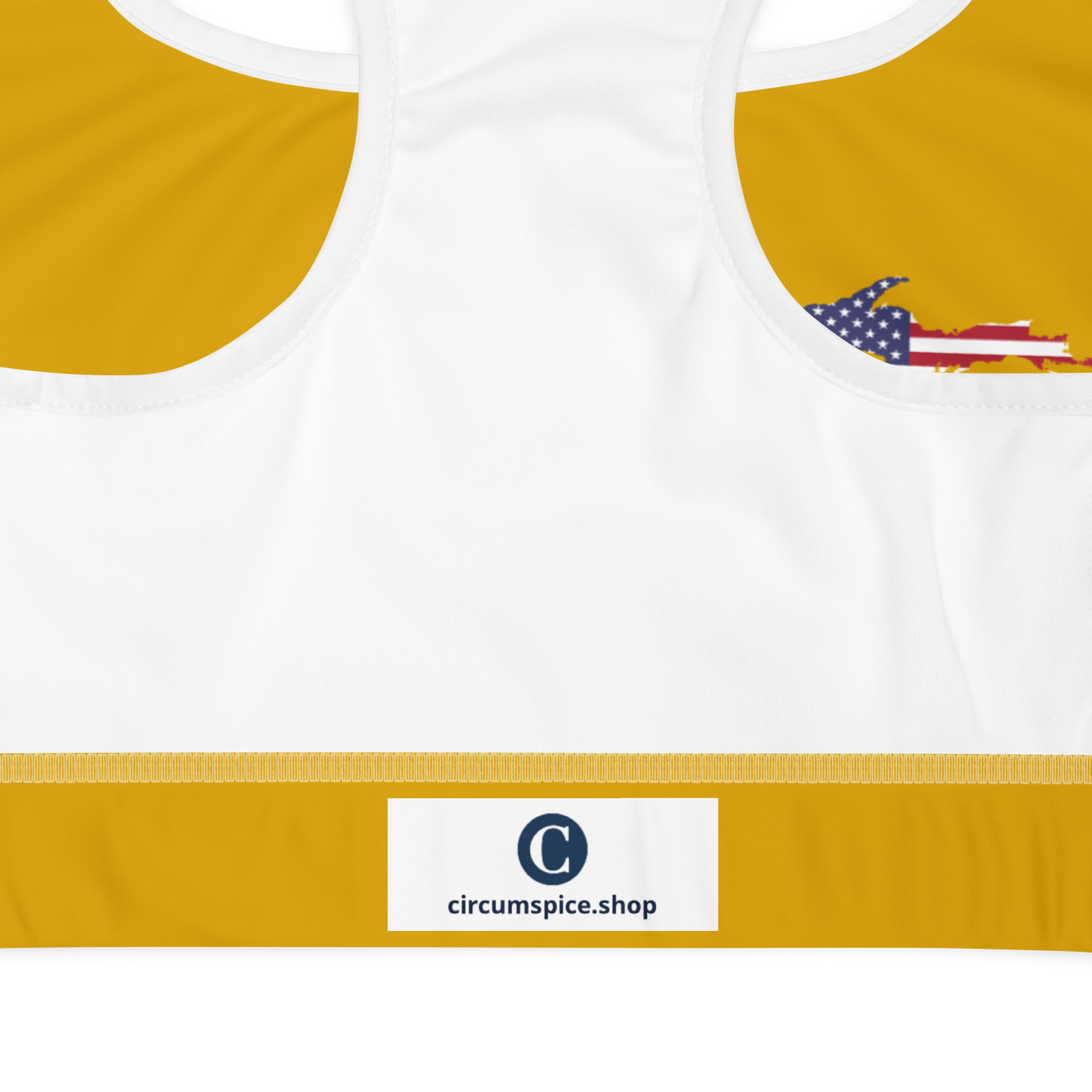 Michigan Upper Peninsula Sports Bra (w/ UP USA Flag) | Gold Bullion