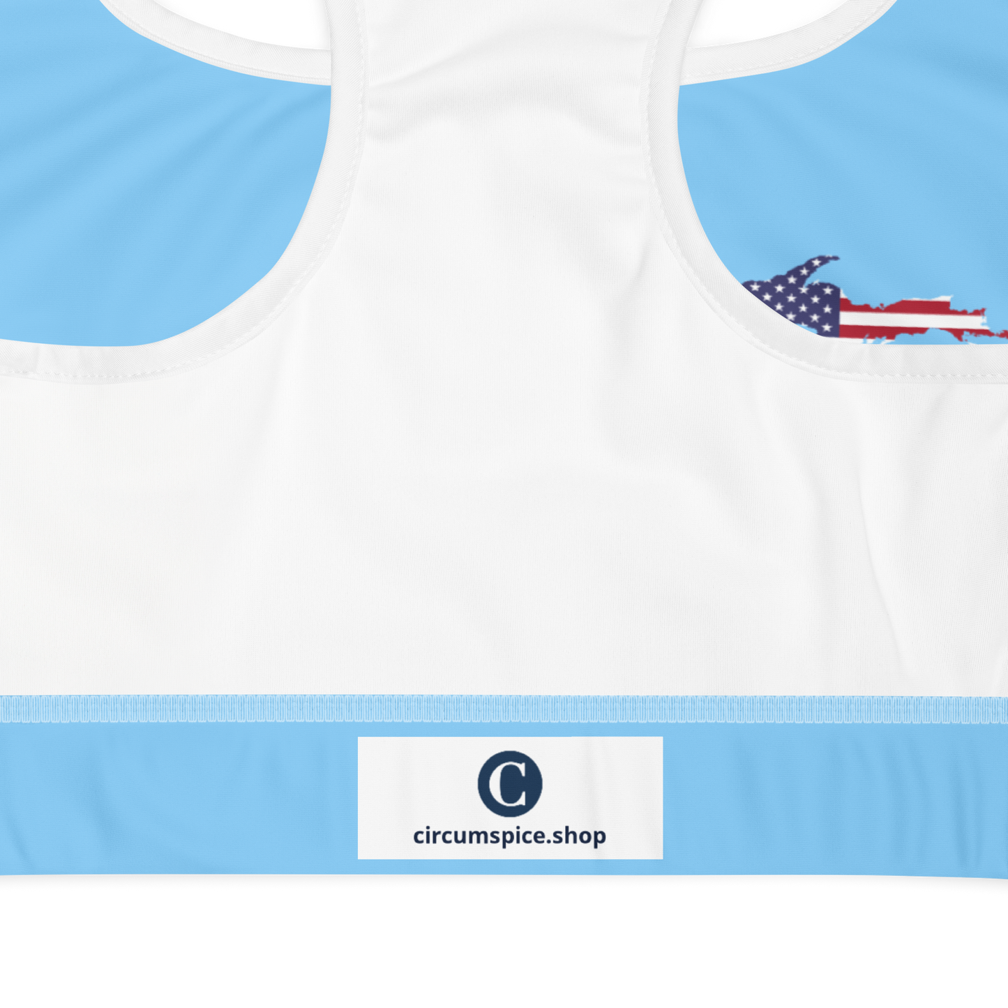 Michigan Upper Peninsula Sports Bra (w/ UP USA Flag) | DTW Blue