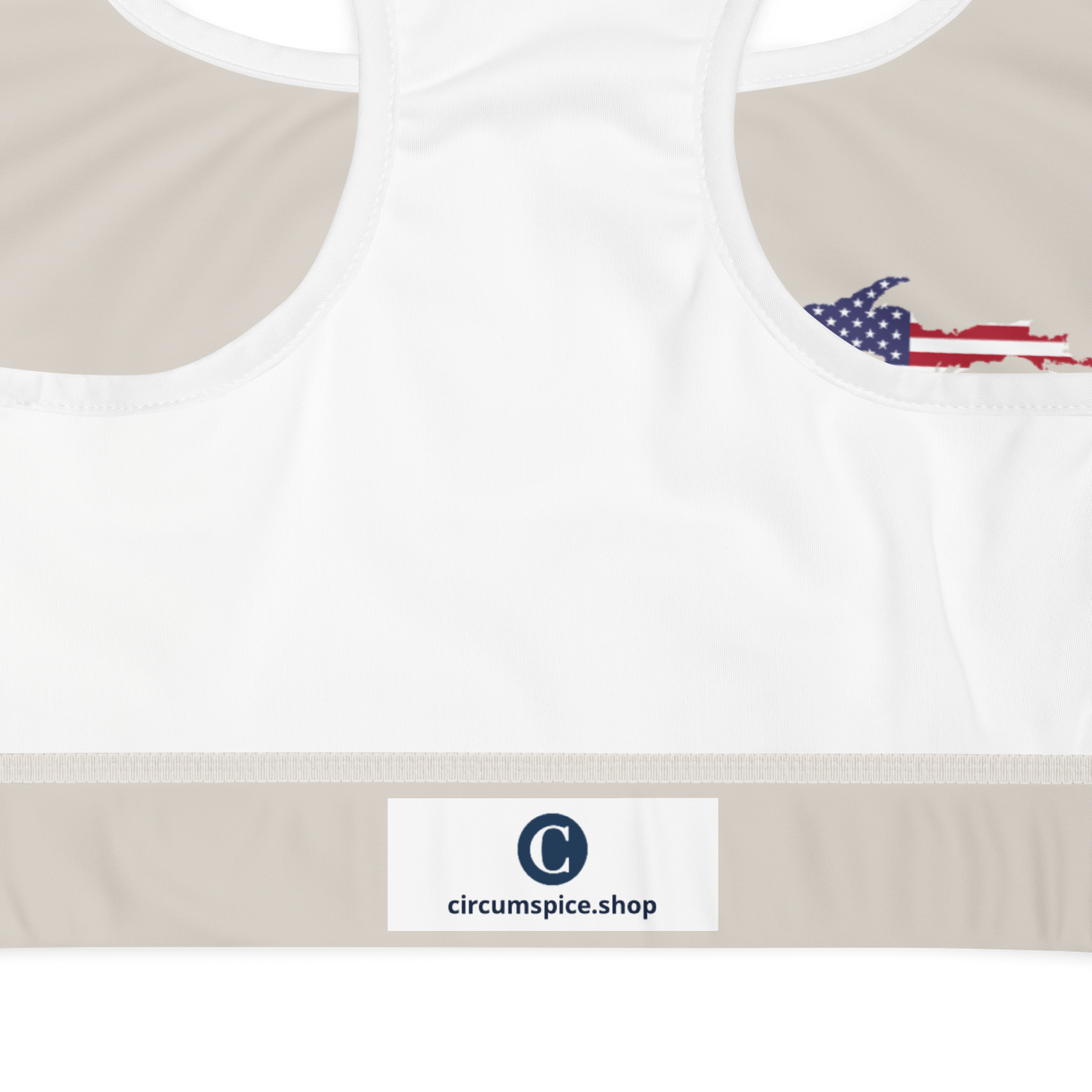 Michigan Upper Peninsula Sports Bra (w/ UP USA Flag) | Canvas Color