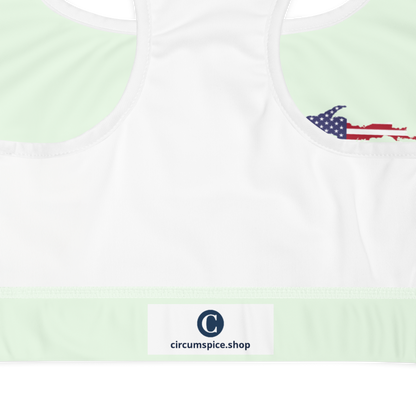 Michigan Upper Peninsula Sports Bra (w/ UP USA Flag) | Dew Green