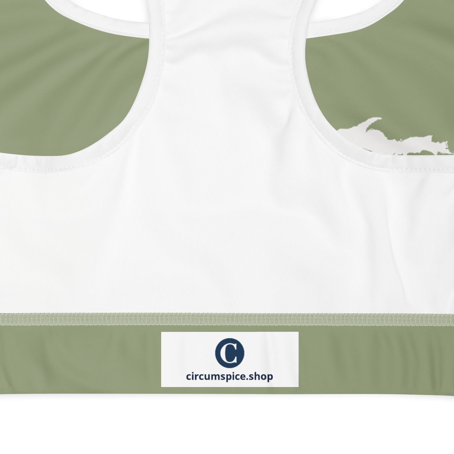 Michigan Upper Peninsula Sports Bra (w/ UP Outline ) | Beachgrass Green