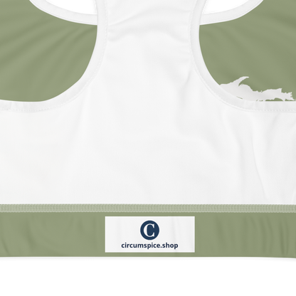 Michigan Upper Peninsula Sports Bra (w/ UP Outline ) | Beachgrass Green