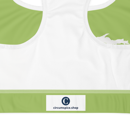 Michigan Upper Peninsula Sports Bra (w/ UP Outline) | Gooseberry Green