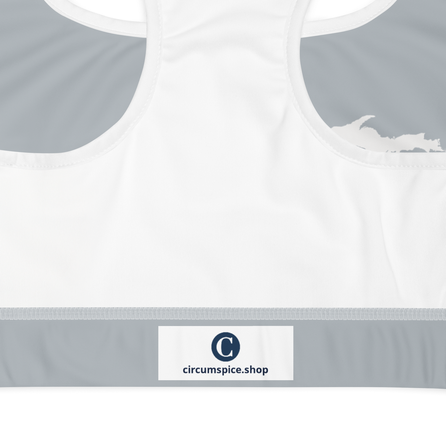 Michigan Upper Peninsula Sports Bra (w/ UP Outline ) | Silver