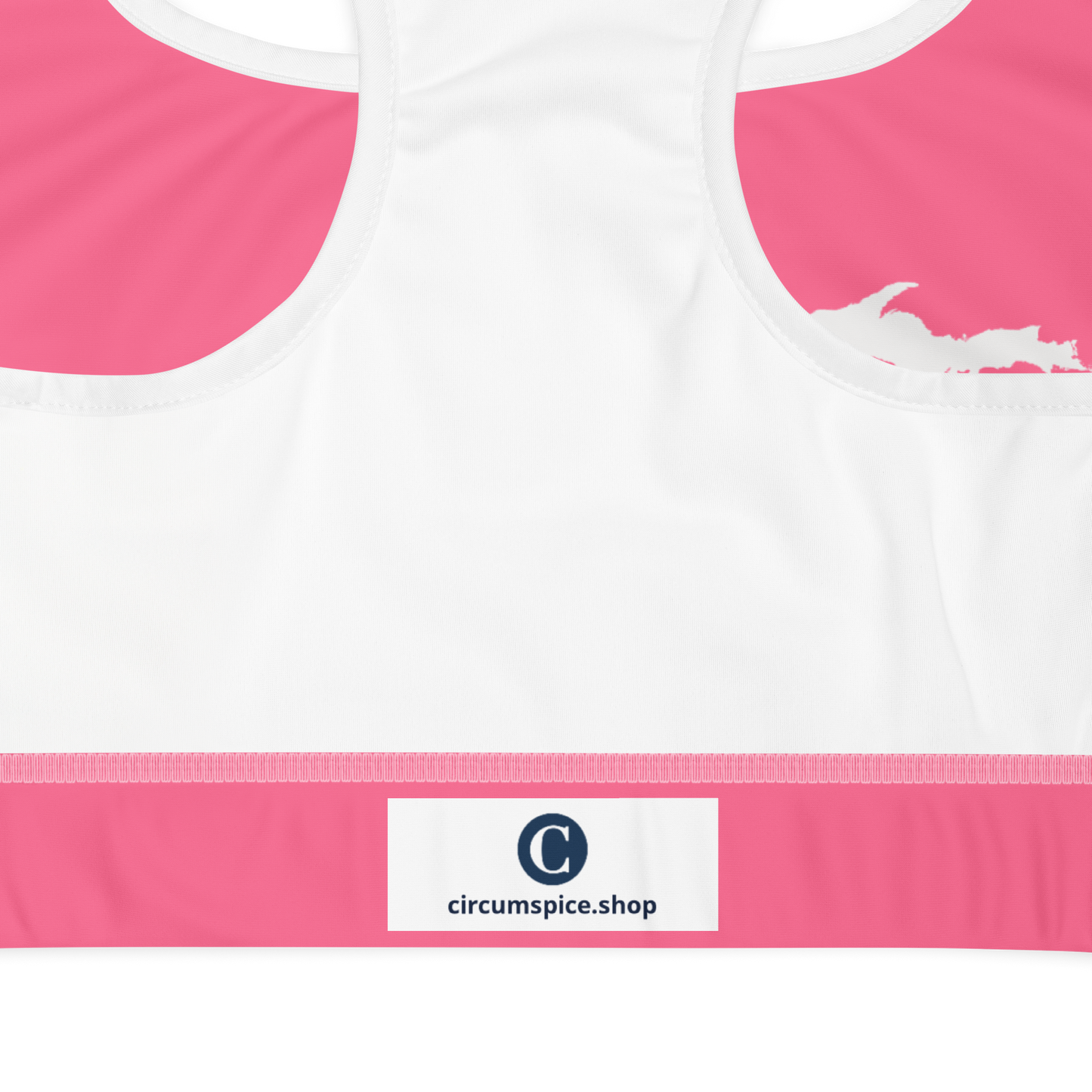 Michigan Upper Peninsula Sports Bra (w/ UP Outline ) | Rhodochrosite Pink