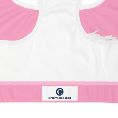 Michigan Upper Peninsula Sports Bra (w/ UP Outline ) | '67 Caddie Pink